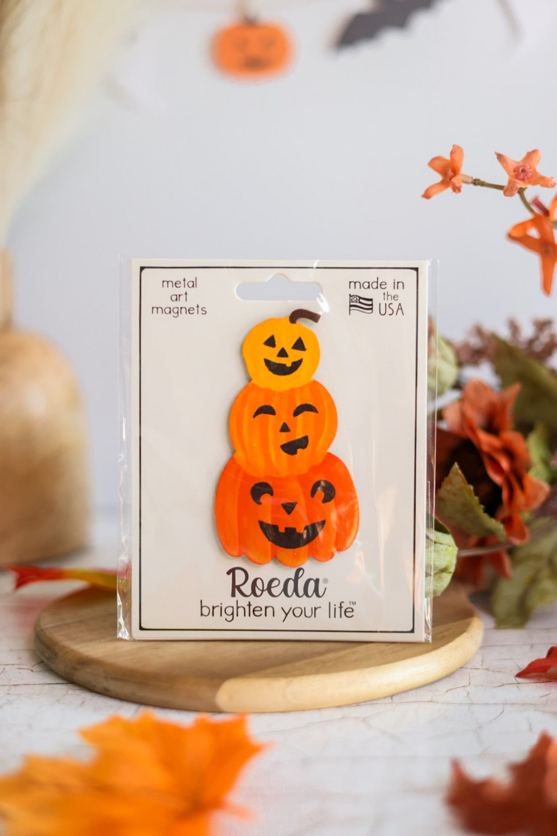 Halloween Stacked Pumpkins Magnet - Whiskey Skies - ROEDA STUDIO