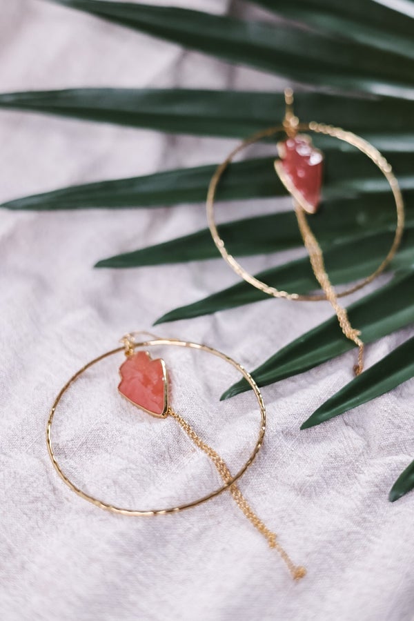 Hammered Gold Hoop Earrings - Whiskey Skies - LESLIE CURTIS JEWLERY DESIGNS