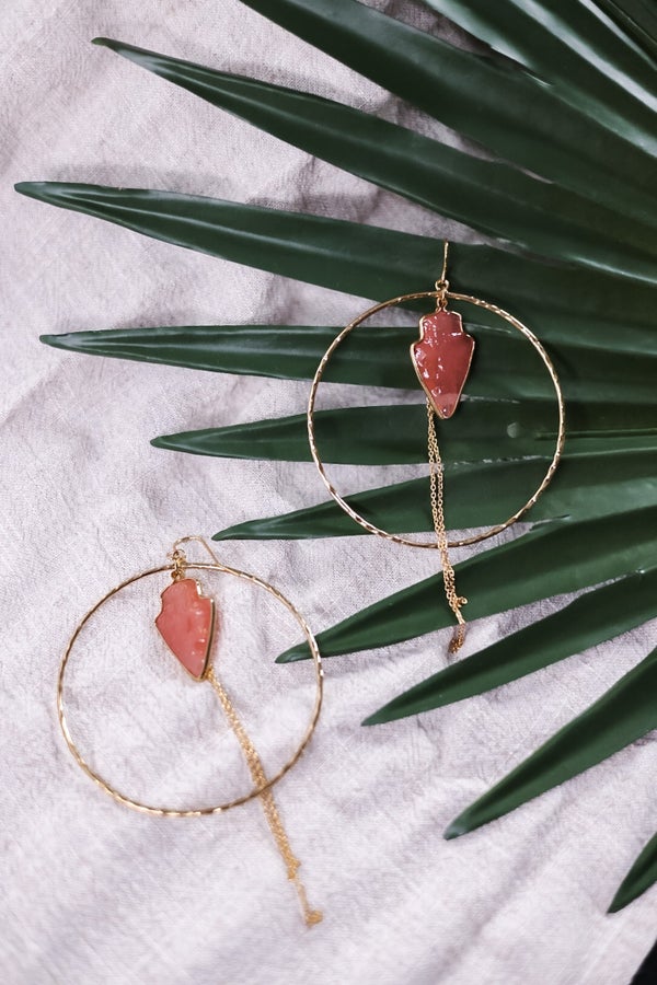 Hammered Gold Hoop Earrings - Whiskey Skies - LESLIE CURTIS JEWLERY DESIGNS