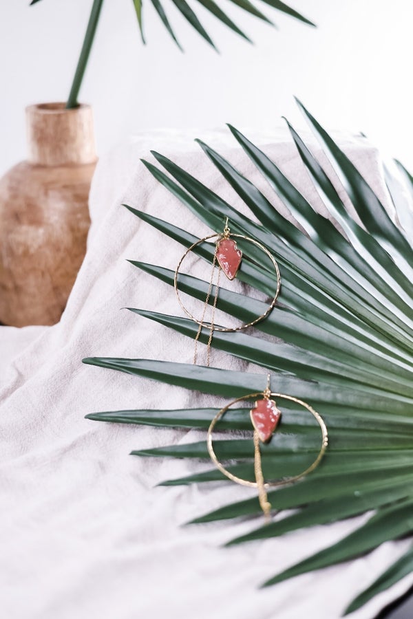 Hammered Gold Hoop Earrings - Whiskey Skies - LESLIE CURTIS JEWLERY DESIGNS