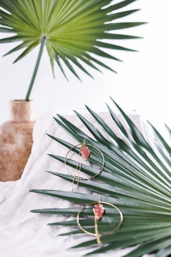 Hammered Gold Hoop Earrings - Whiskey Skies - LESLIE CURTIS JEWLERY DESIGNS