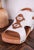 Hana Crackle Effect Wedges W/ Tan Aztec Pattern - Whiskey Skies - VERY G