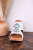 Hana Crackle Effect Wedges W/ Turquoise Aztec Pattern - Whiskey Skies - VERY G