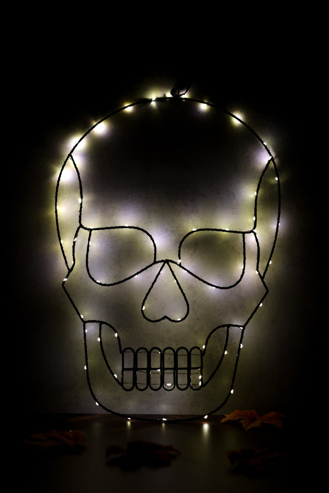 Hanging Light Up Wire Skull - Whiskey Skies - GERSON COMPANIES