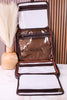 Hanging Travel Toiletries Bag With Brown Hairon Leather - Whiskey Skies - BOHO RANCH SHOP
