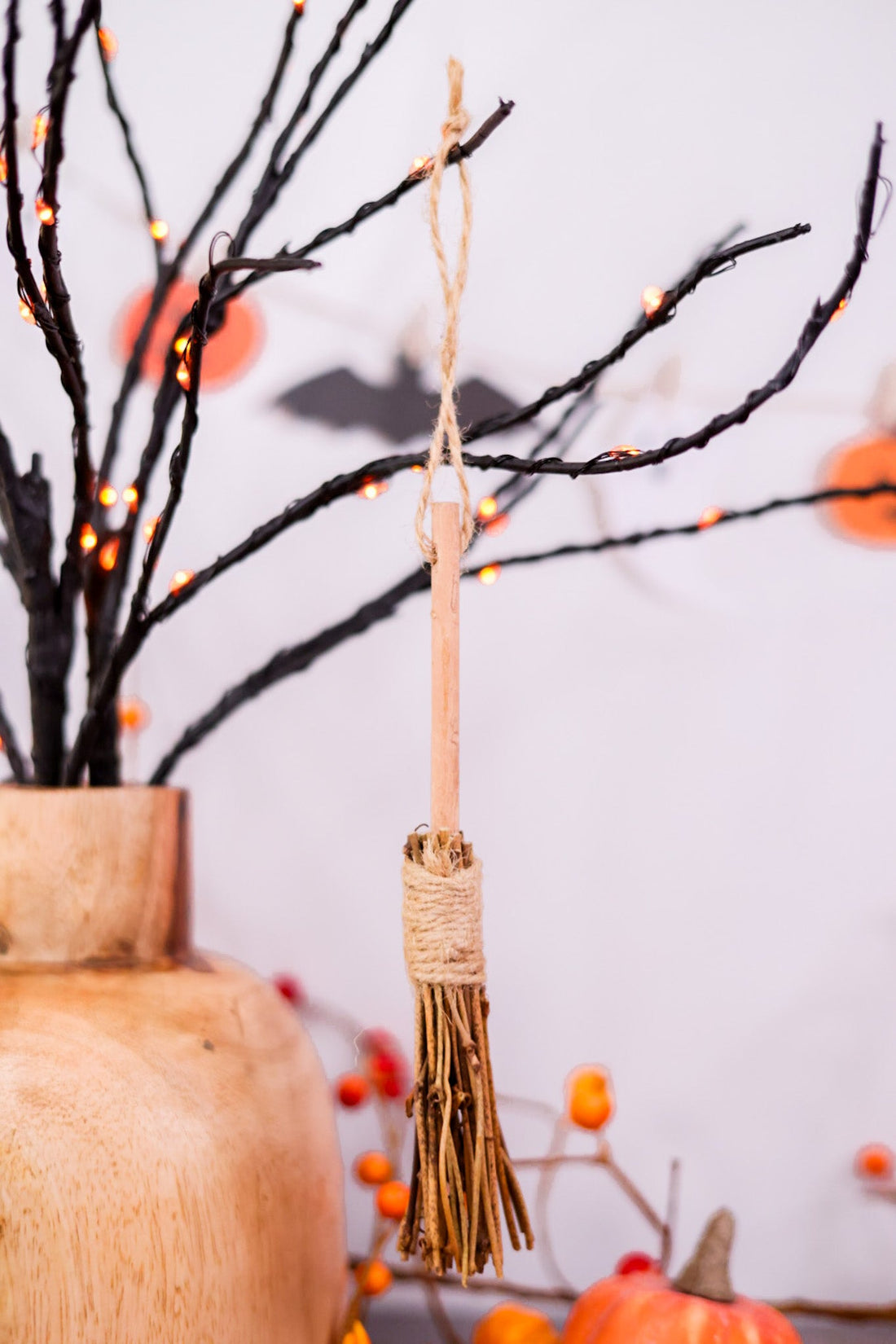 Hanging Wooden Broom Ornament - Whiskey Skies - ADAMS & CO