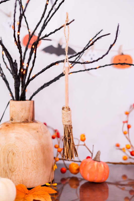 Hanging Wooden Broom Ornament - Whiskey Skies - ADAMS & CO