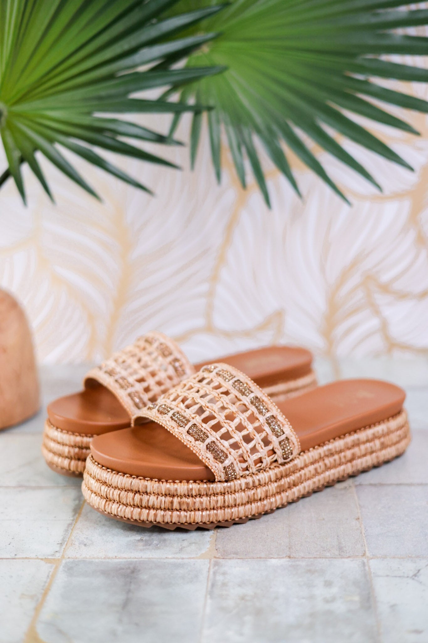Hangover Raffia Platform Sandals - Whiskey Skies - CORKYS FOOTWEAR