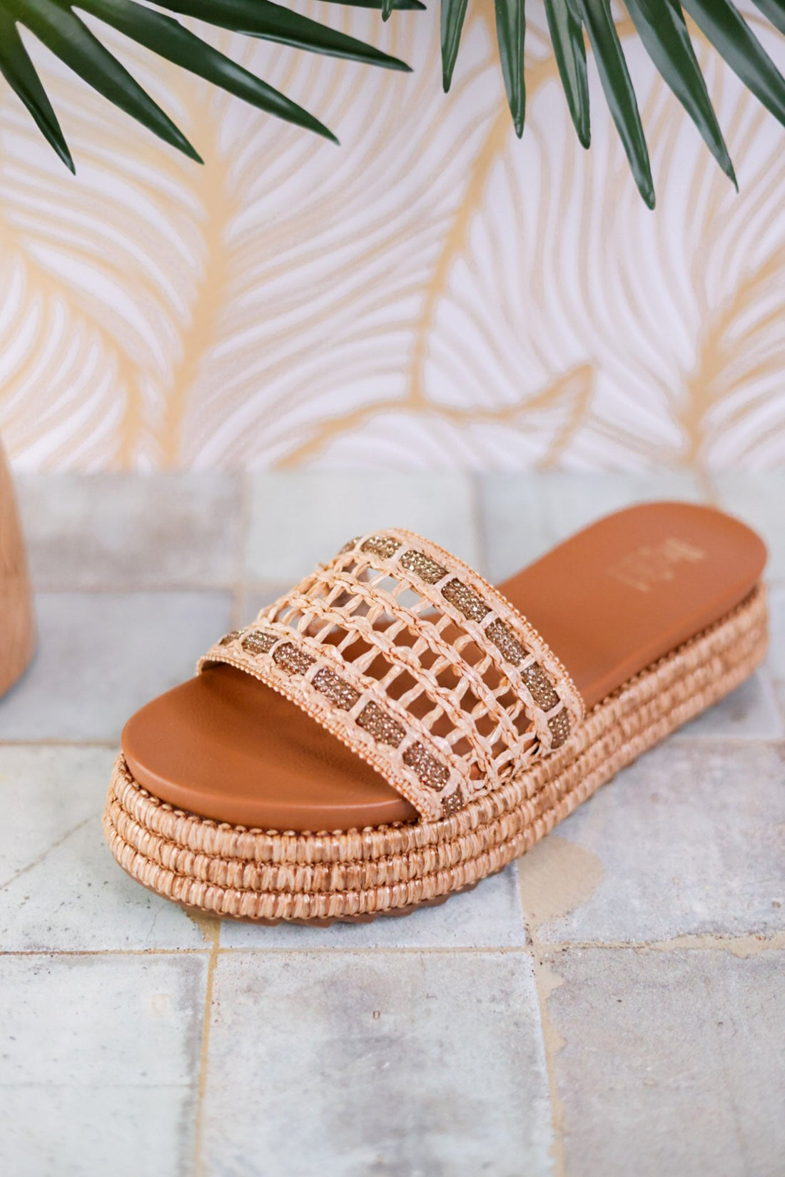 Hangover Raffia Platform Sandals - Whiskey Skies - CORKYS FOOTWEAR