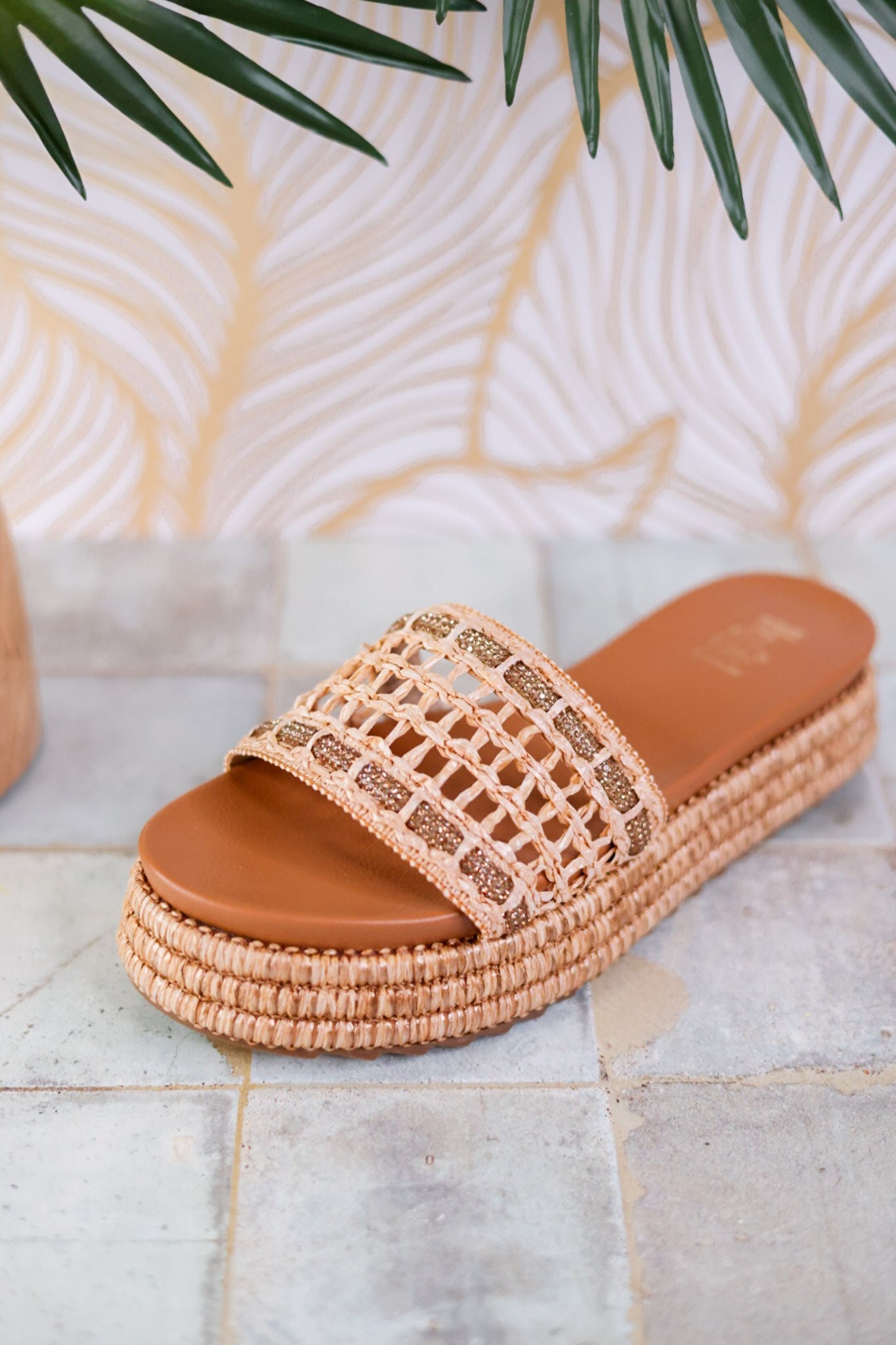 Hangover Raffia Platform Sandals - Whiskey Skies - CORKYS FOOTWEAR