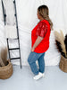 Happy Birthday America Graphic Tee with Sequin Sleeves - Whiskey Skies - SOUTHERN GRACE