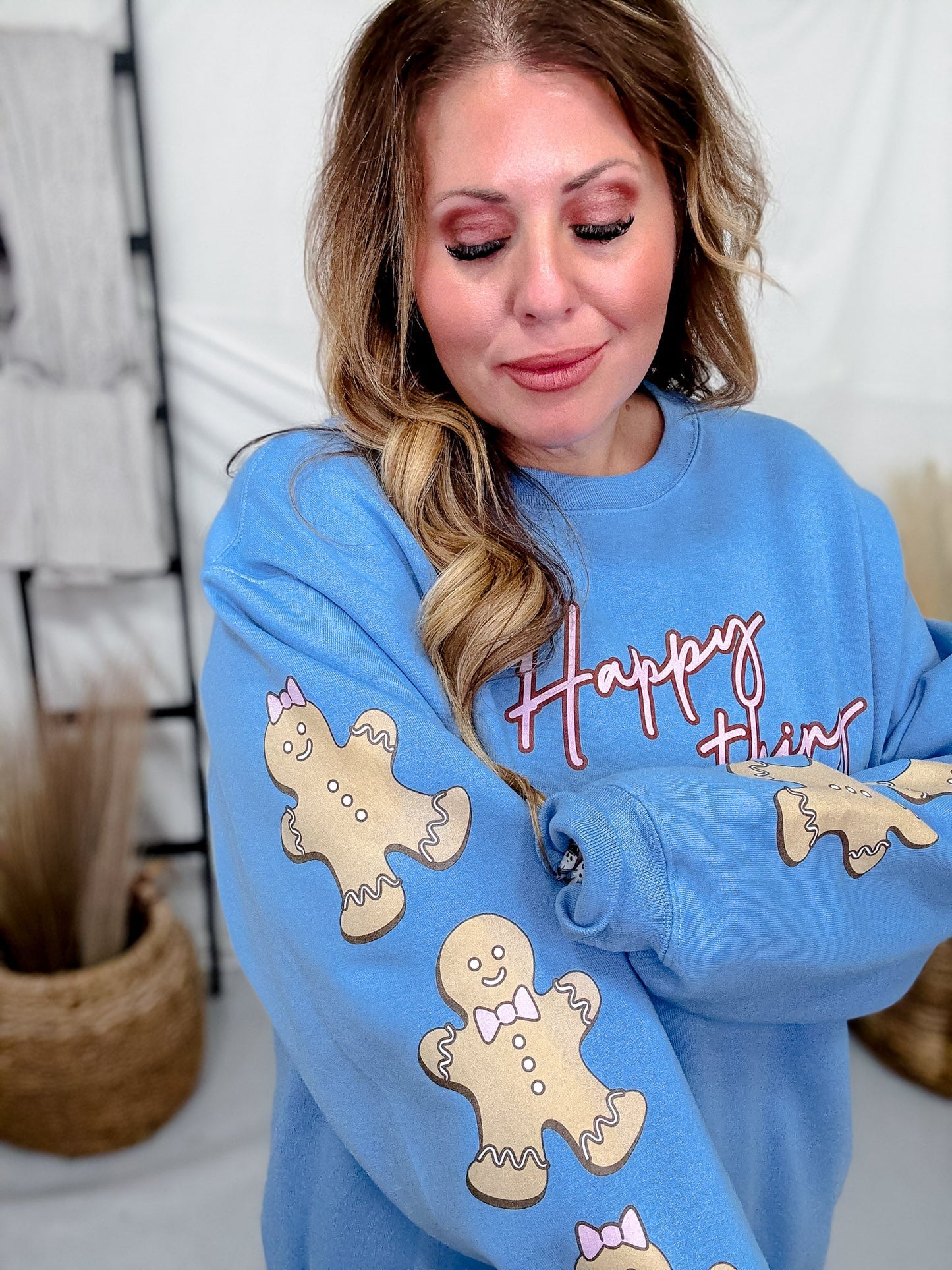 "Happy Everything" Gingerbread Sweater - Whiskey Skies - SOUTHERN BLISS COMPANY