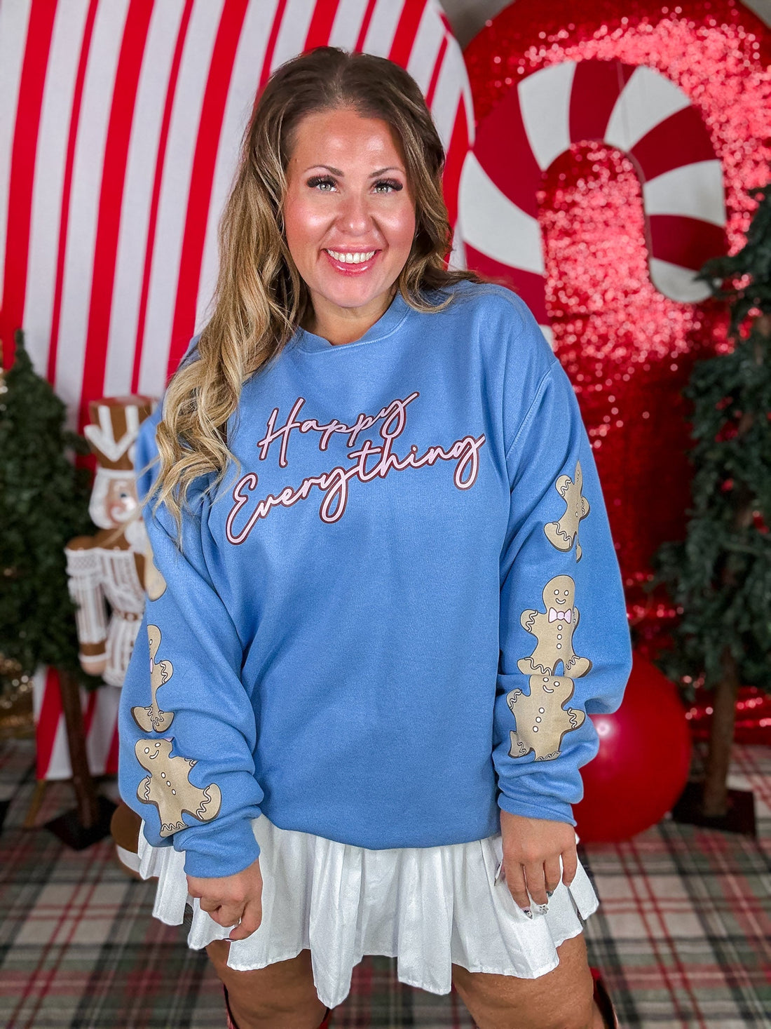 "Happy Everything" Gingerbread Sweater - Whiskey Skies - SOUTHERN BLISS COMPANY
