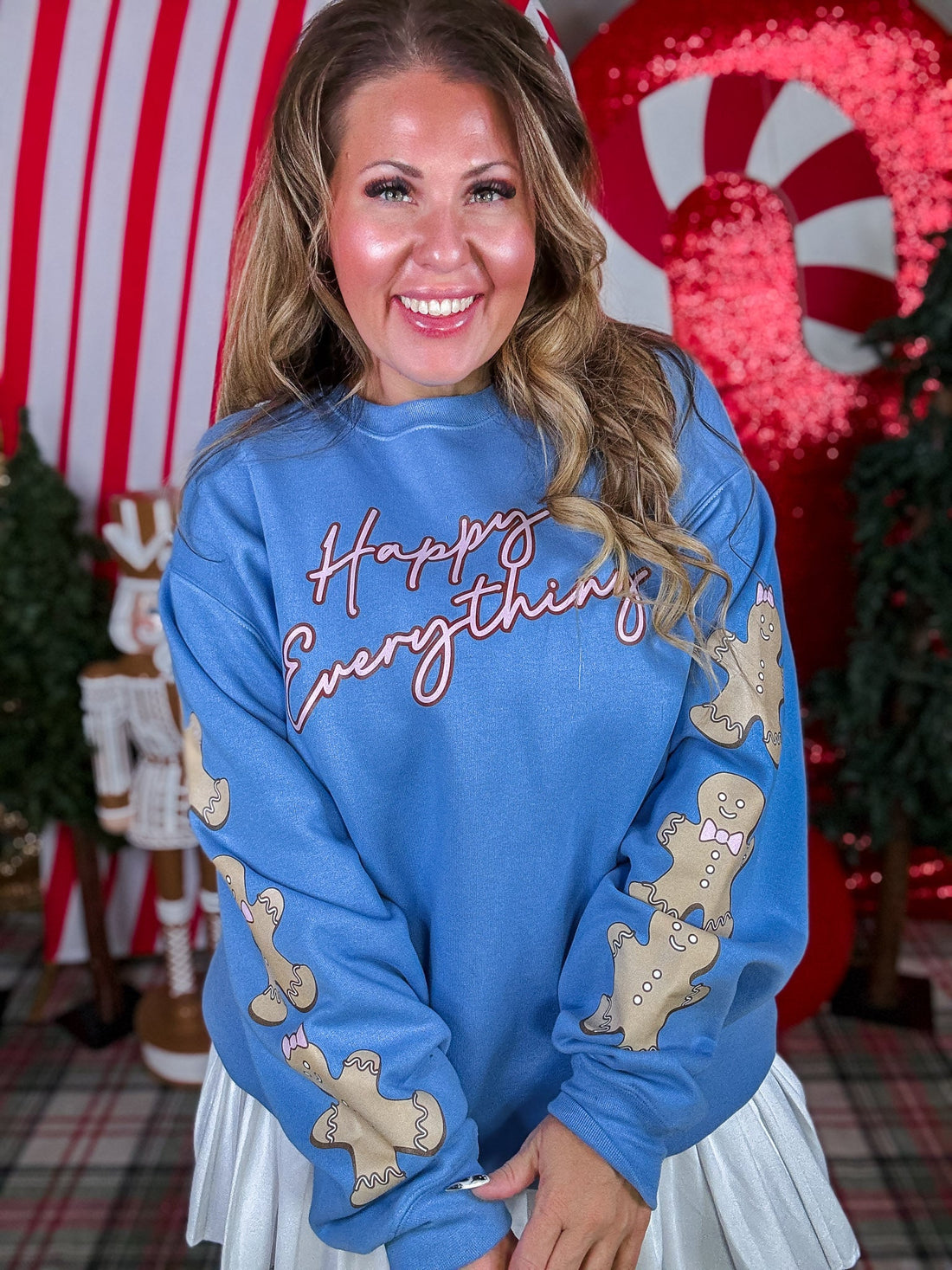 "Happy Everything" Gingerbread Sweater - Whiskey Skies - SOUTHERN BLISS COMPANY