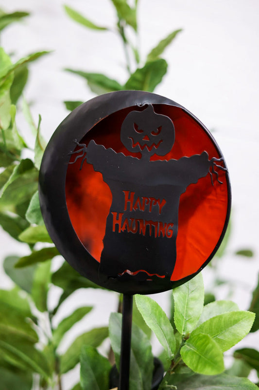 Happy Haunting Solar Outdoor Stake - Whiskey Skies - SUNSET VISTA DESIGNS