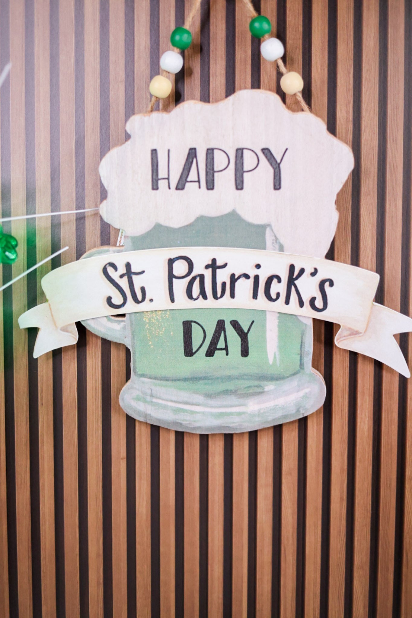 Happy St. Patrick's Day Wooden Stein Wall Sign - Whiskey Skies - HANNA'S HANDIWORKS