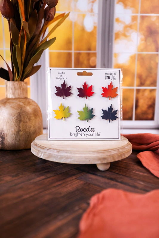 Harvest Ombre Maple Leaf Magnets S/6 - Whiskey Skies - ROEDA STUDIO