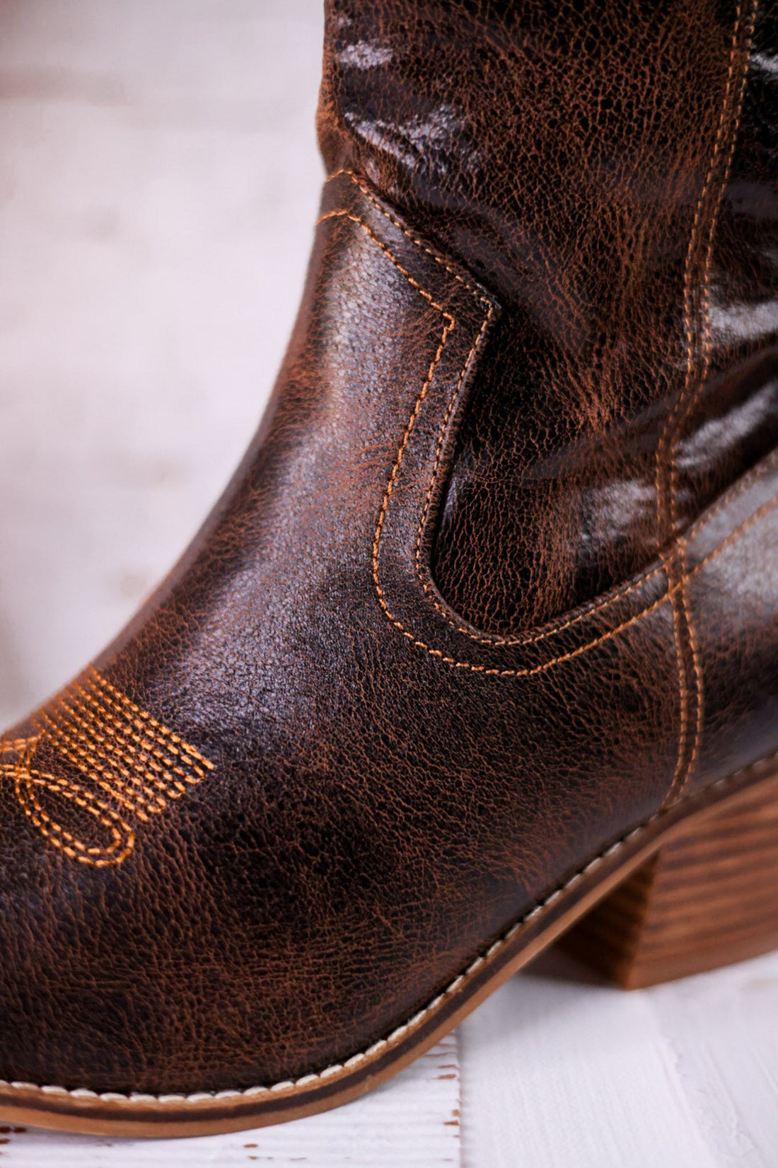 Hat's Off Espresso Crinkle Wide Calf Boots - Whiskey Skies - CORKYS FOOTWEAR