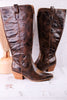 Hat's Off Espresso Crinkle Wide Calf Boots - Whiskey Skies - CORKYS FOOTWEAR