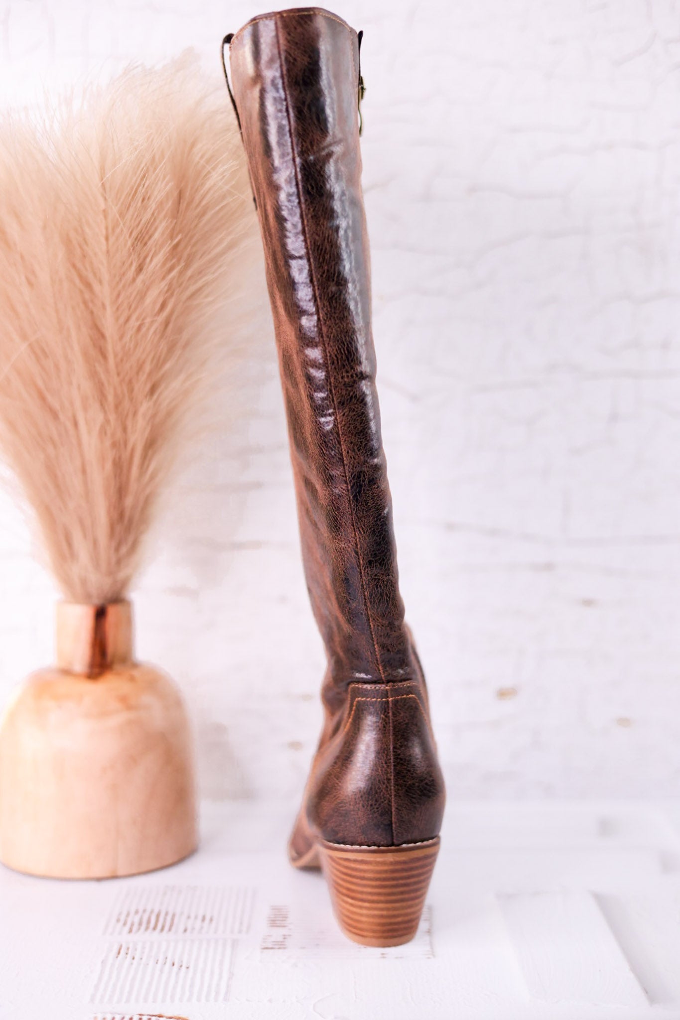 Hat's Off Espresso Crinkle Wide Calf Boots - Whiskey Skies - CORKYS FOOTWEAR