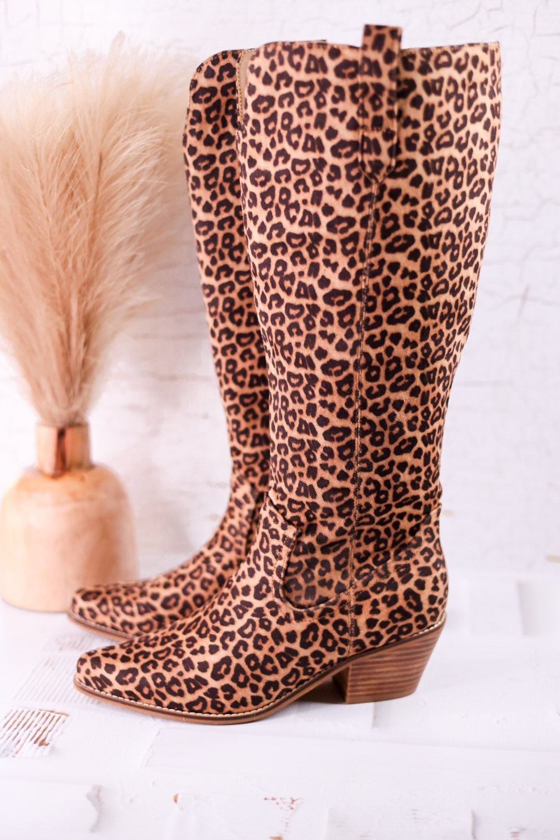 Hat's Off Leopard Wide Calf Boots - Whiskey Skies - CORKYS FOOTWEAR