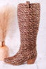 Hat's Off Leopard Wide Calf Boots - Whiskey Skies - CORKYS FOOTWEAR