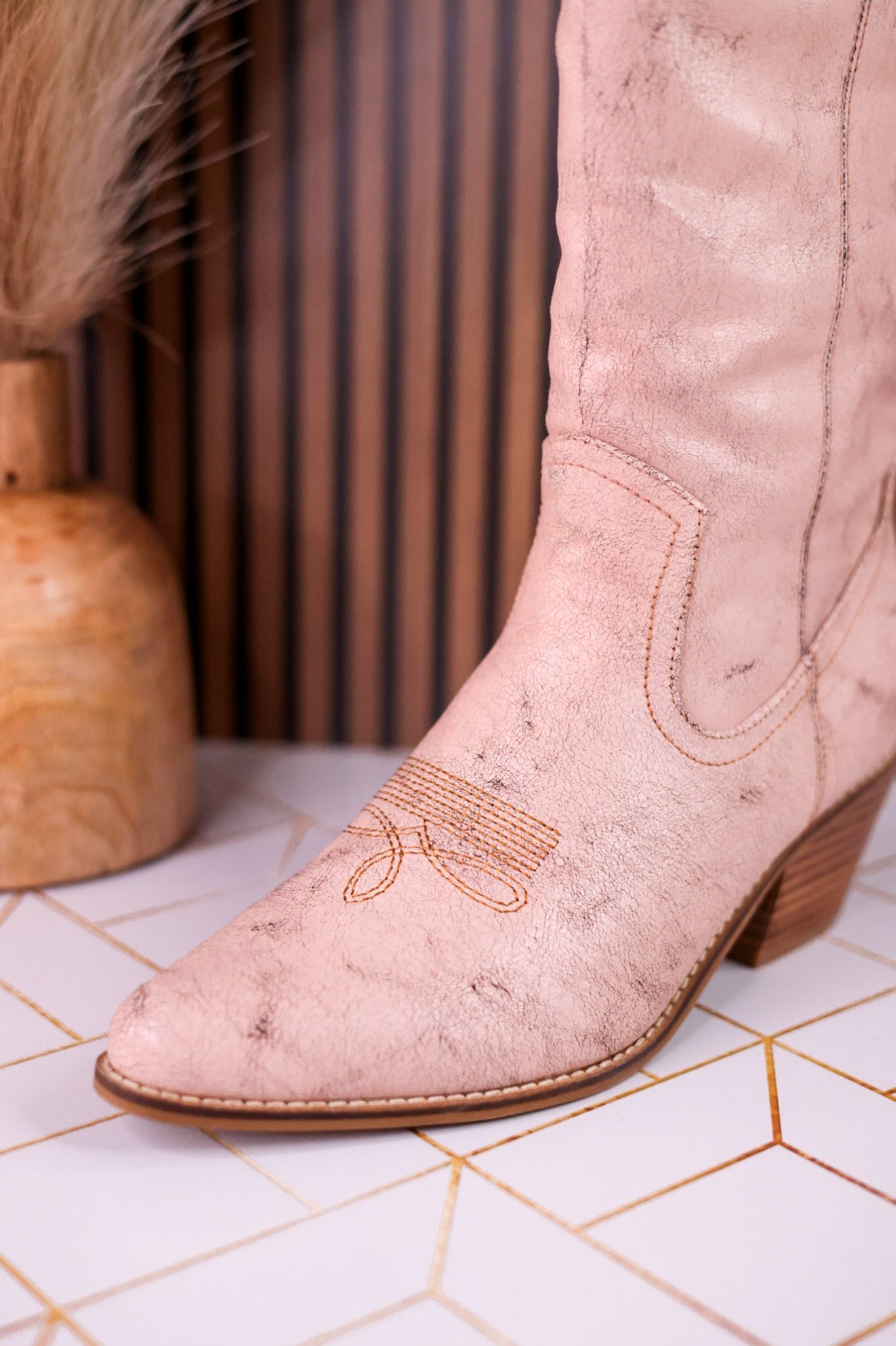 Hat's Off Putty Crackle Wide Calf Boots - Whiskey Skies - CORKYS FOOTWEAR