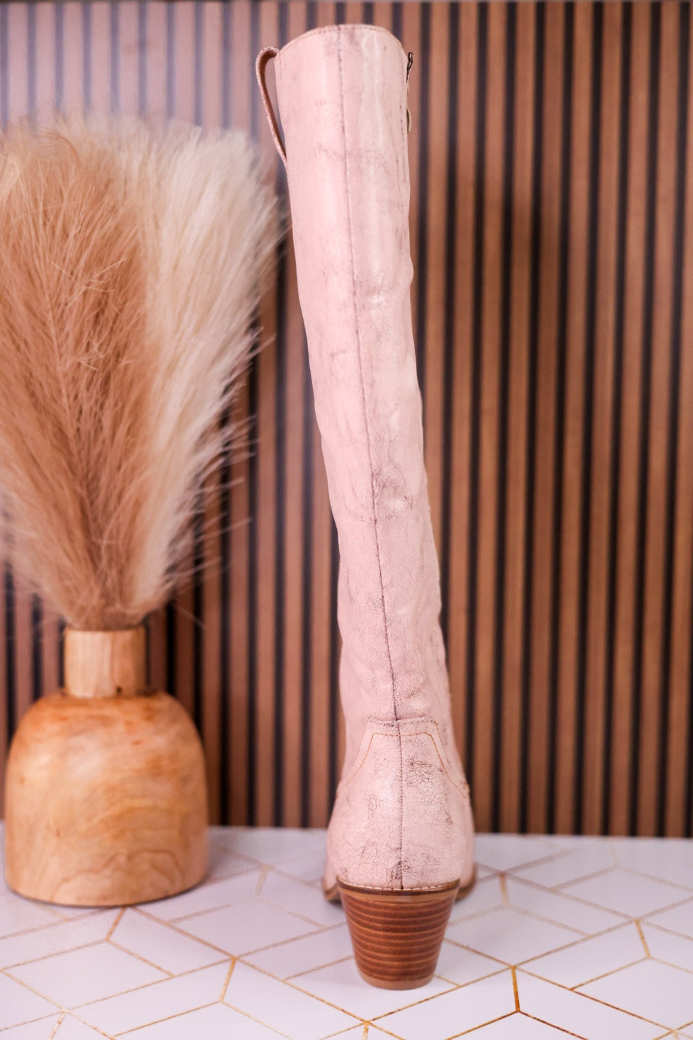 Hat's Off Putty Crackle Wide Calf Boots - Whiskey Skies - CORKYS FOOTWEAR