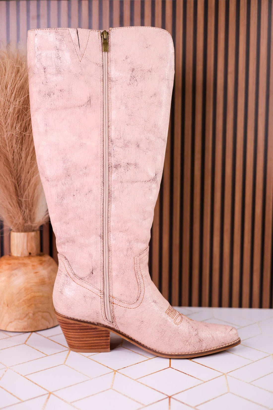 Hat's Off Putty Crackle Wide Calf Boots - Whiskey Skies - CORKYS FOOTWEAR