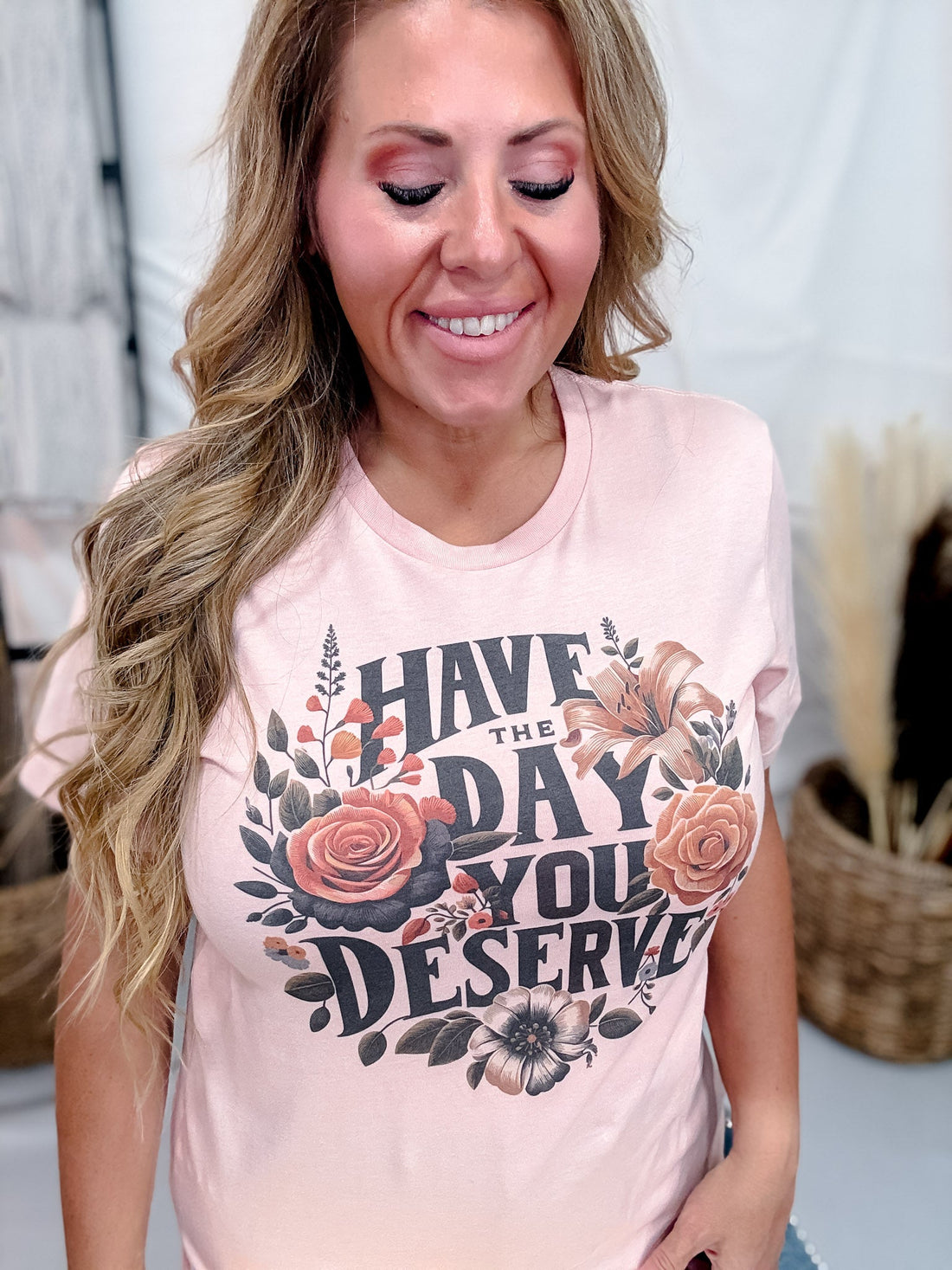 Have The Day You Deserve Short Sleeve Graphic Tee - Whiskey Skies - PAR.TEES BY PARTY ON!