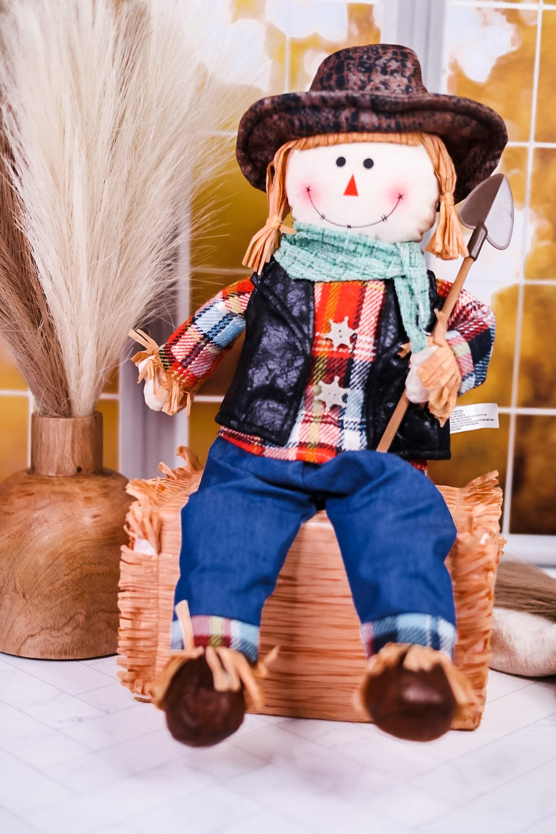 Hay Bale Scarecrow Sitter (2 Styles) - Whiskey Skies - HANNA'S HANDIWORKS