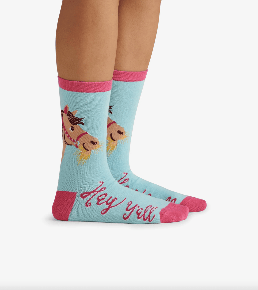 Hay Y'all Women's Crew Socks - Whiskey Skies - HATLEY LITTLE BLUE HOUSE INC.