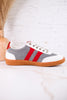 Heads Up Black & White Houndstooth Sneakers With Red Stripes - Whiskey Skies - CORKYS FOOTWEAR