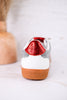 Heads Up Black & White Houndstooth Sneakers With Red Stripes - Whiskey Skies - CORKYS FOOTWEAR
