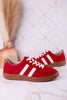 Heads Up Classic Red Sneakers With Leopard Print Heel Tab - Whiskey Skies - CORKYS FOOTWEAR