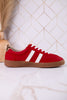 Heads Up Classic Red Sneakers With Leopard Print Heel Tab - Whiskey Skies - CORKYS FOOTWEAR