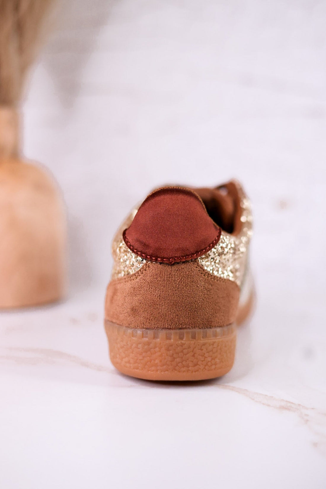 Heads Up Glitter Sneakers In Chestnut Brown - Whiskey Skies - CORKYS FOOTWEAR