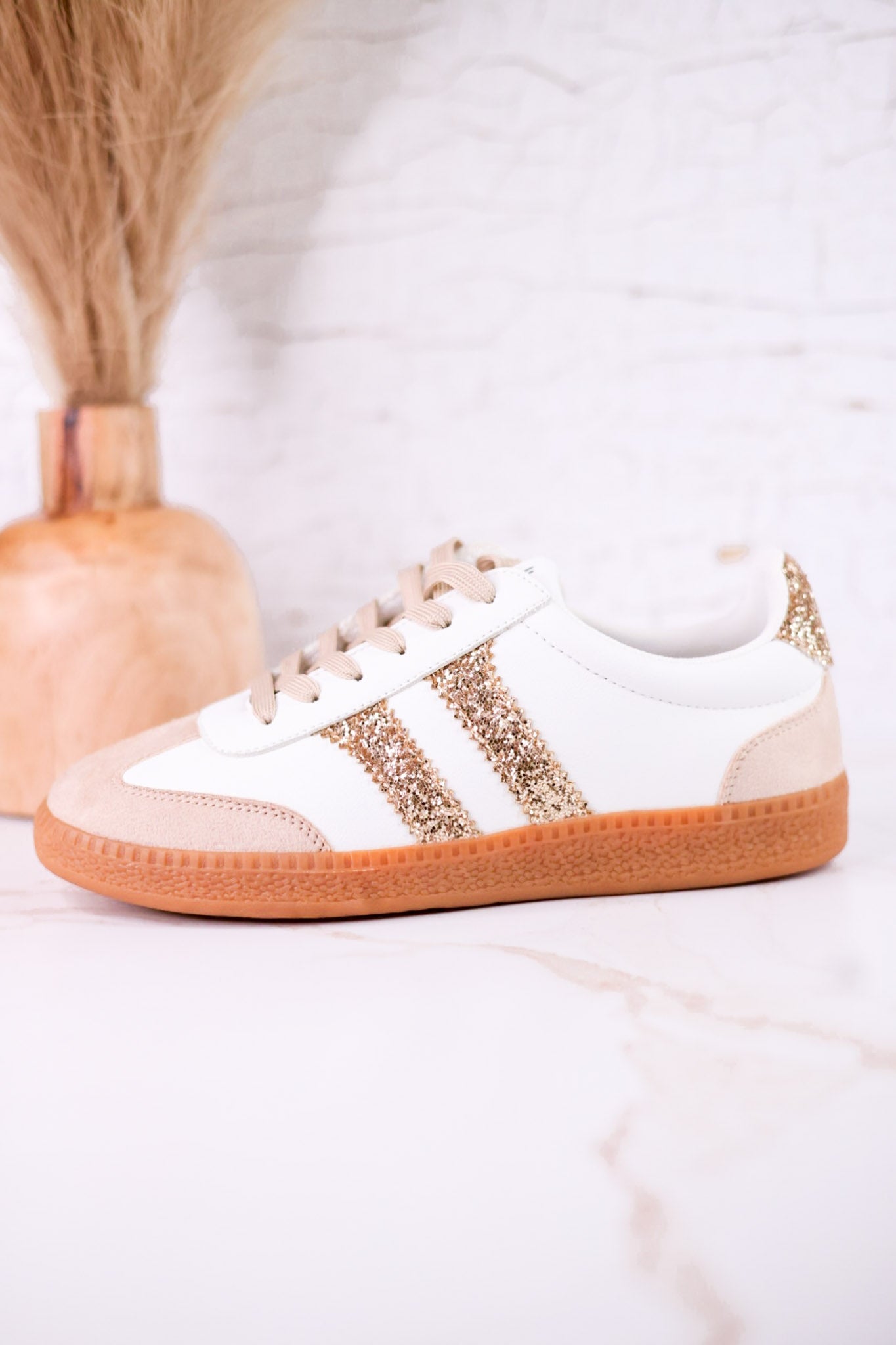 Heads Up Gold Glitter Sneakers - Whiskey Skies - CORKYS FOOTWEAR