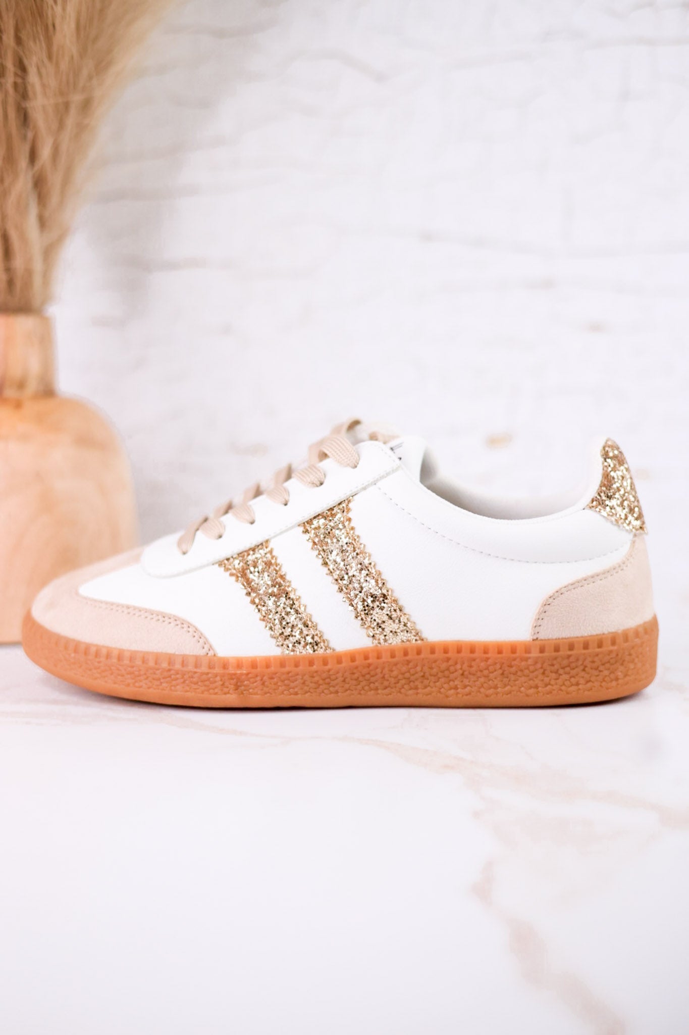 Heads Up Gold Glitter Sneakers - Whiskey Skies - CORKYS FOOTWEAR