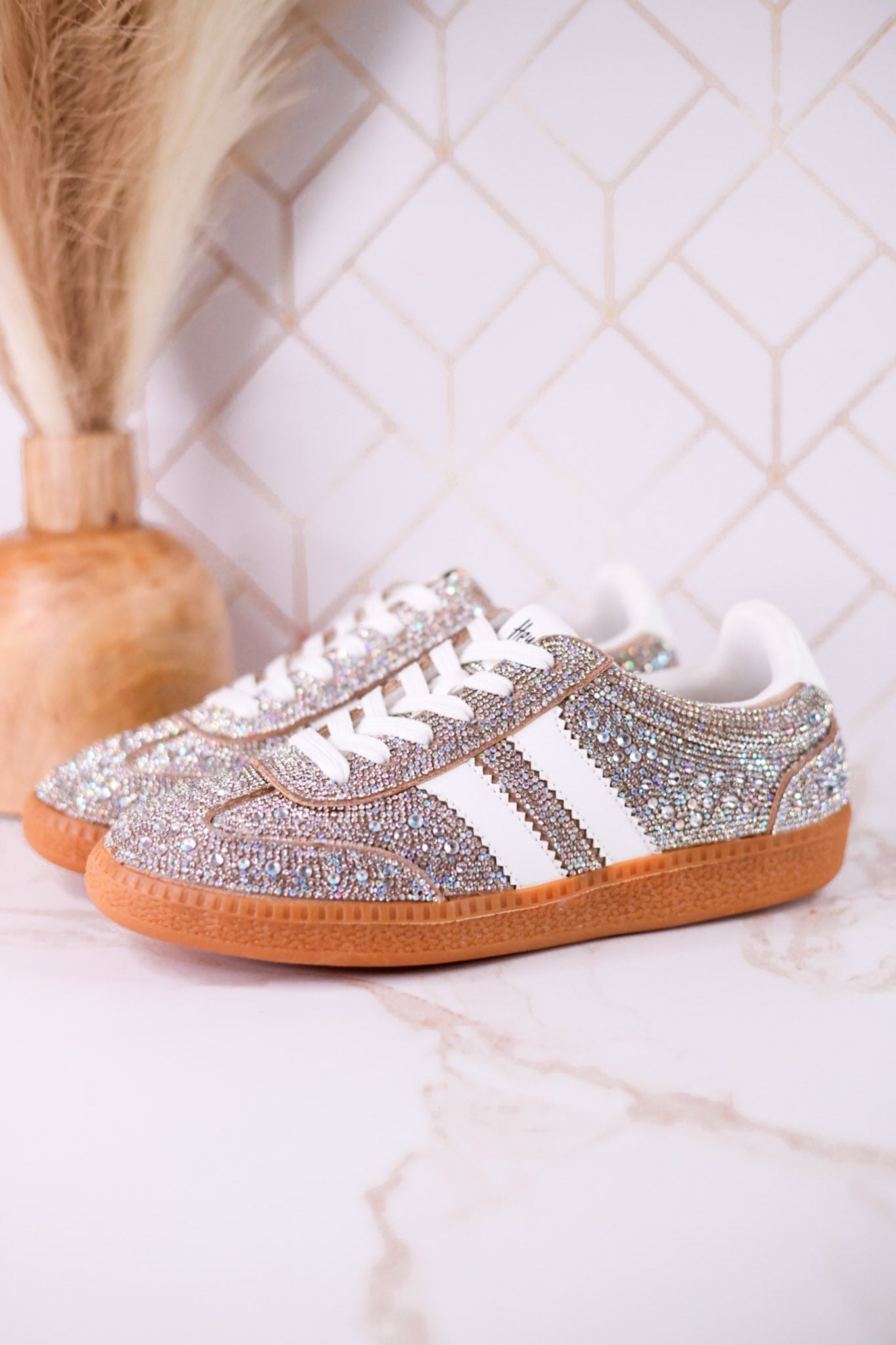 Heads Up Rhinestone Sneakers - Whiskey Skies - CORKYS FOOTWEAR