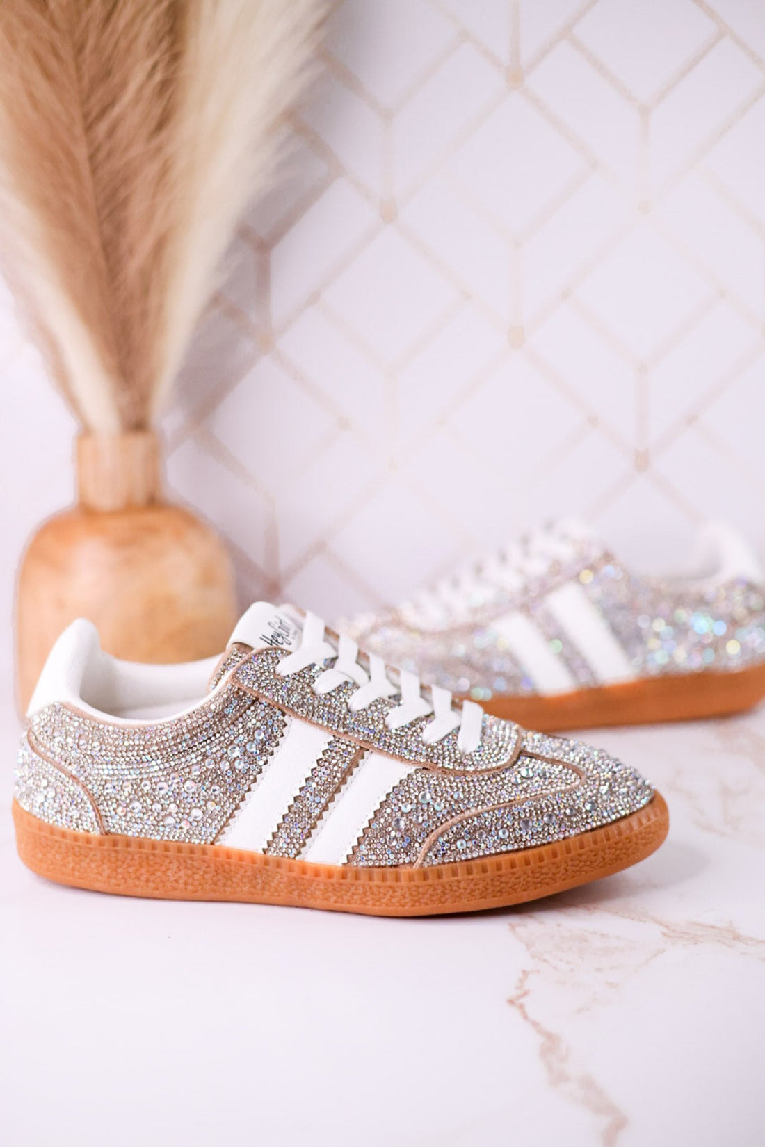 Heads Up Rhinestone Sneakers - Whiskey Skies - CORKYS FOOTWEAR