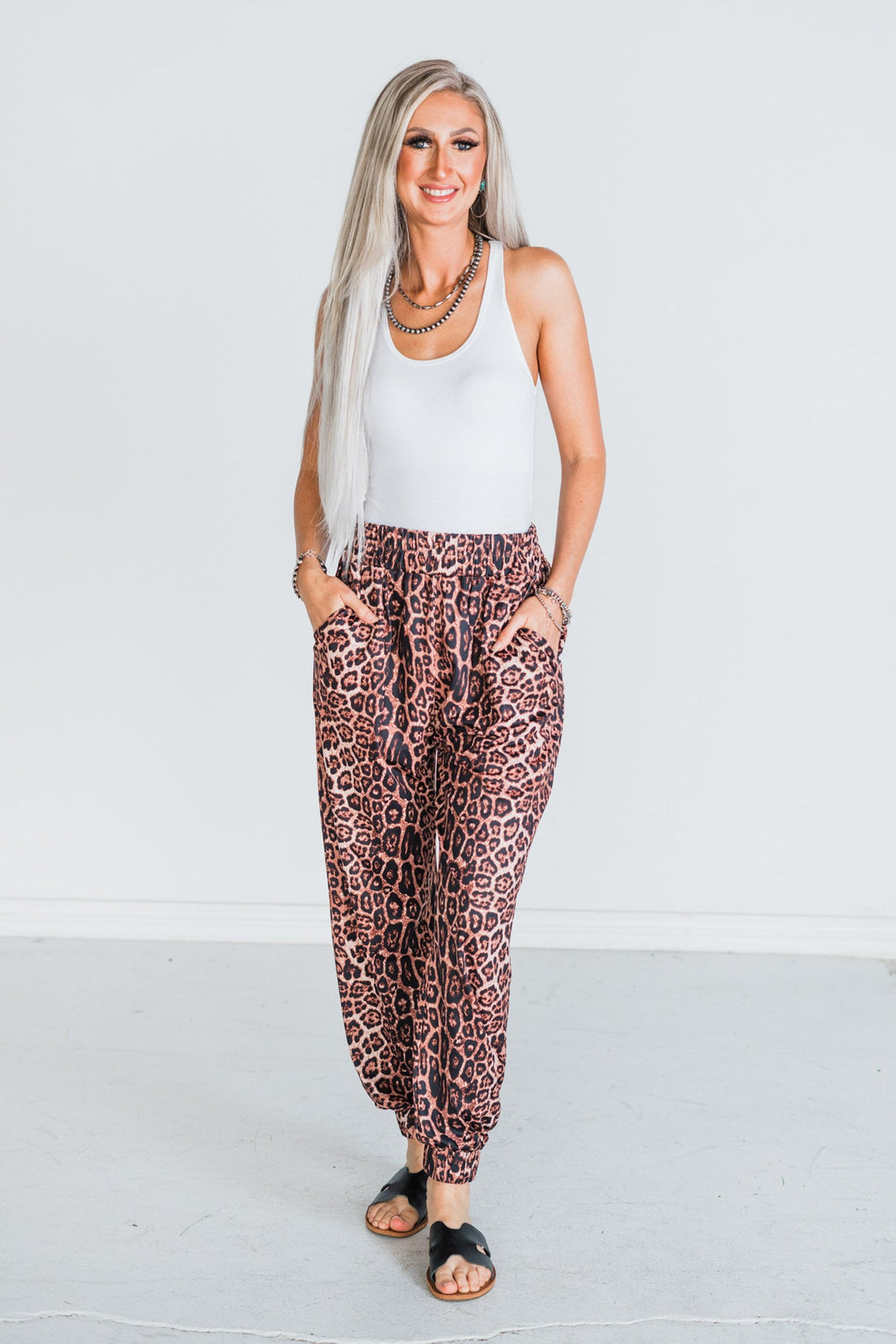 "Hear Me Roar" Animal Print Joggers - Whiskey Skies - STERLING KREEK