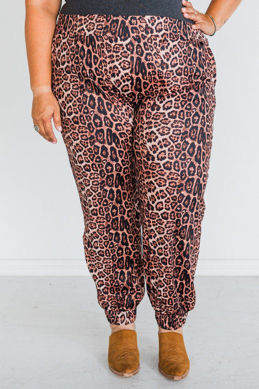 "Hear Me Roar" Animal Print Joggers - Whiskey Skies - STERLING KREEK