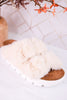 Hearsay Ivory Fur Slides - Whiskey Skies - CORKYS FOOTWEAR