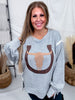 Heather Gray Cow Skull & Horseshoe Sweatshirt - Whiskey Skies - ODDI