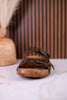 "Heidi" Brown Floral Embossed Sandals With Western Style Buckles - Whiskey Skies - VERY G