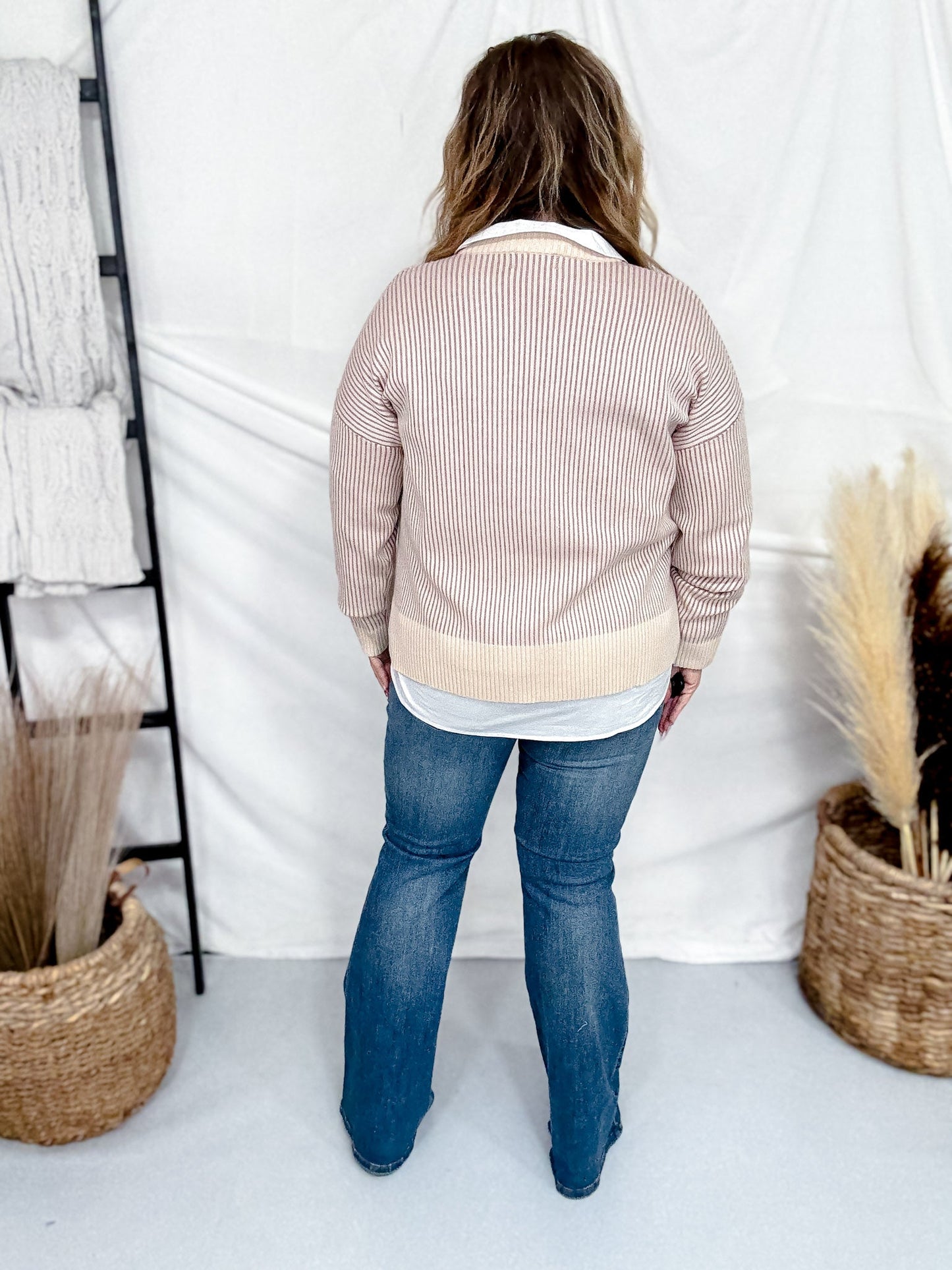 Hereford Highway Long Sleeve Knit Sweater - Whiskey Skies - 2 FLY CO.