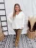 Hi - Lo Long Sleeve Oatmeal Sweater - Whiskey Skies - WHITE BIRCH