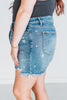 High - Rise Star Print Cut Off Distressed Judy Blue Denim Shorts - Whiskey Skies - JUDY BLUE
