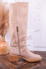 High There Taupe Boots with Buckle Detail - Whiskey Skies - CORKYS FOOTWEAR